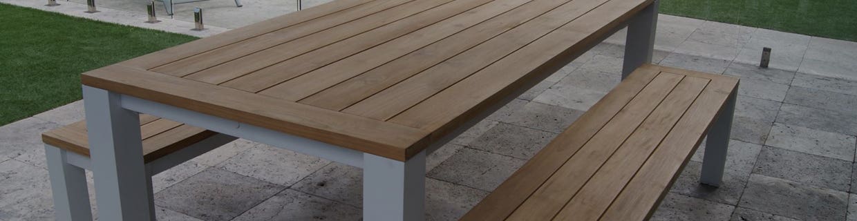 Teak and Aluminium Dining Set Teak and Aluminium Dining Set