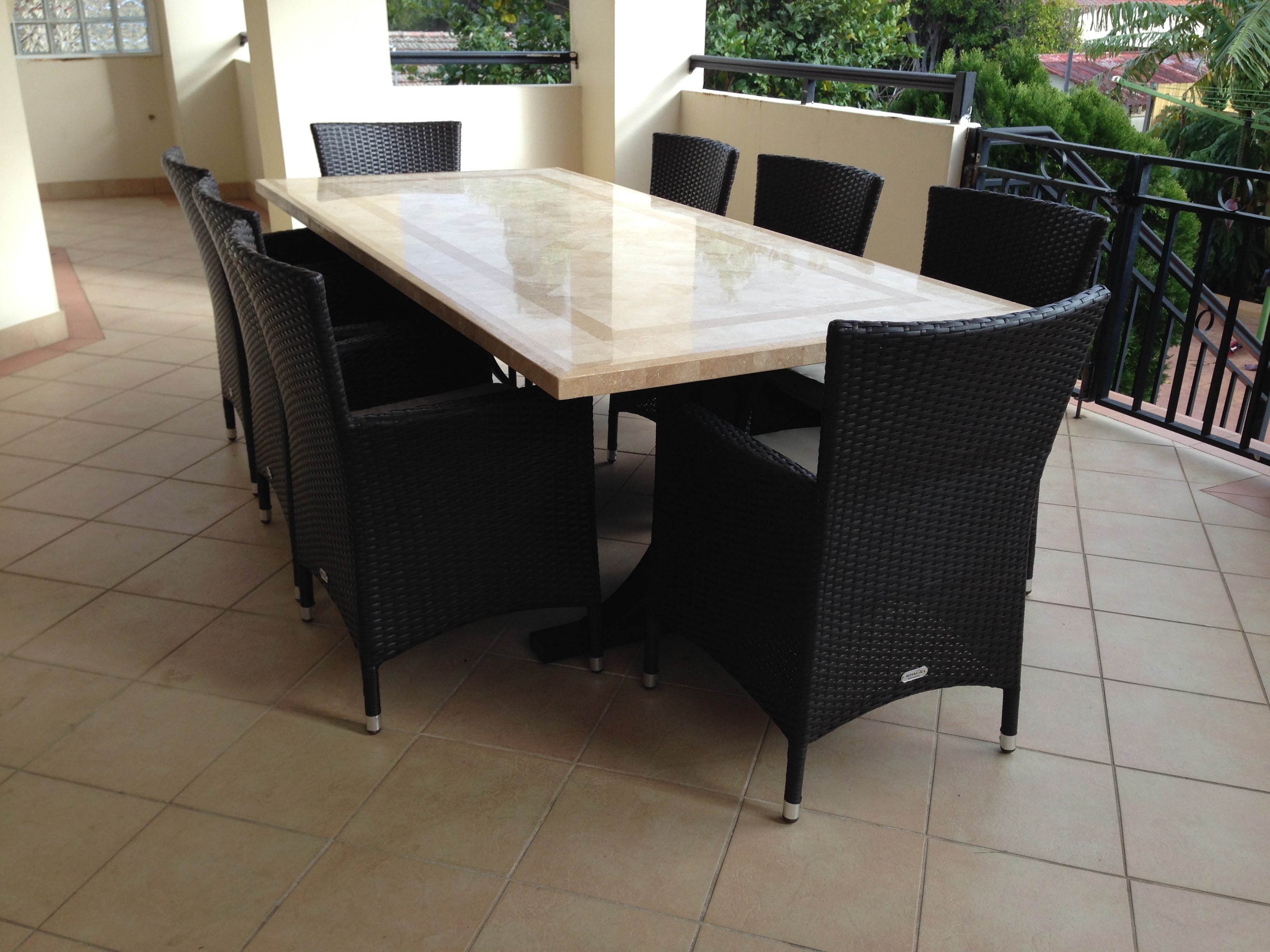 Natural stone outdoor tables